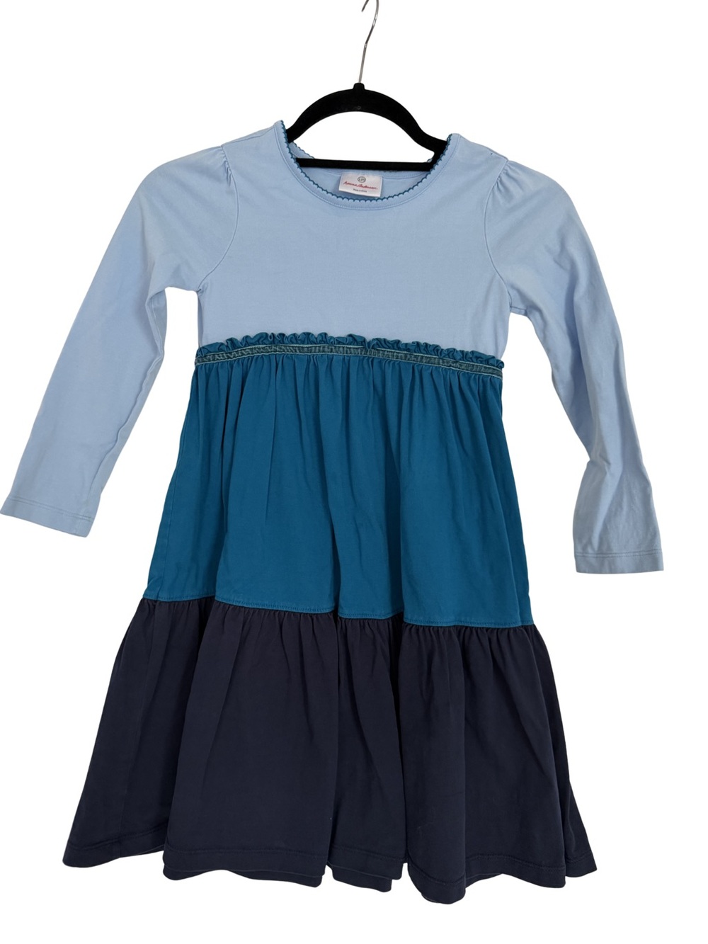 Hanna Anderson Dress size 120 Girls Blue Tiered Dress
